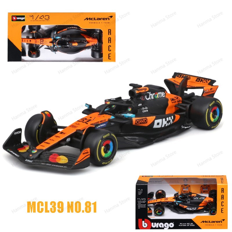 New 2025 F1 Bburago 1:43 Mclaren Mcl39 Miami Gp Monaco Gp Amg W16 F1 Alloy Miniature Diecast Model F1 Champion Mcl38 Toys Gift