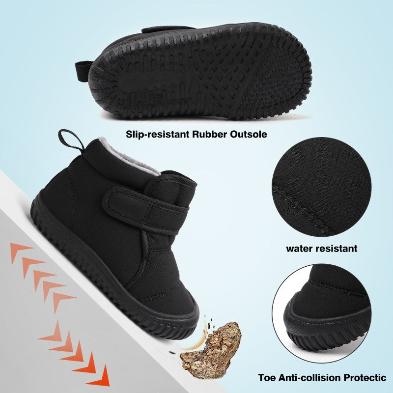Unisex Kids' Outdoor Anti-slip Winter Snow Boots Warm Plush Toddler Boys Girls Comfortable Walking Shoes Size 19-28