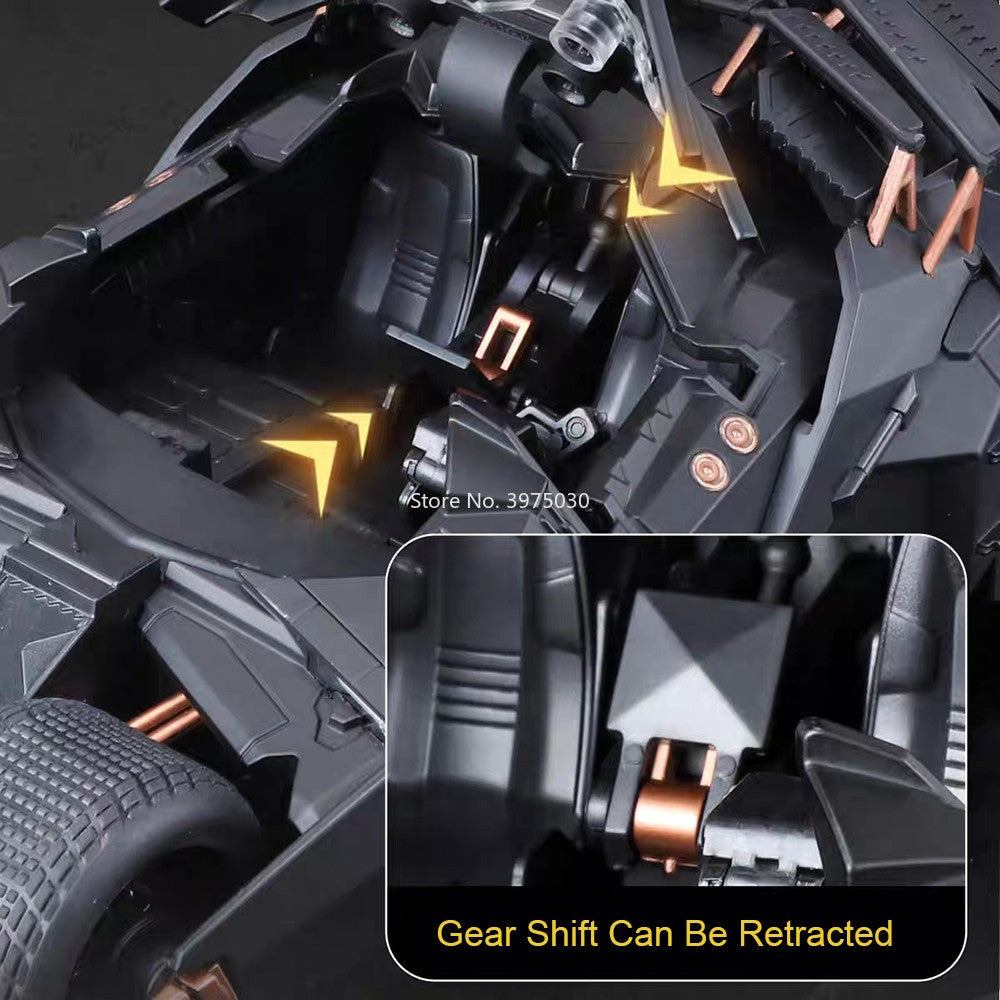1:24 Scale Batmobile Miniature Models Toys Cars Spray Version with Alloy Diecast Light Sound Vehicles Toy for Child Adult Gifts