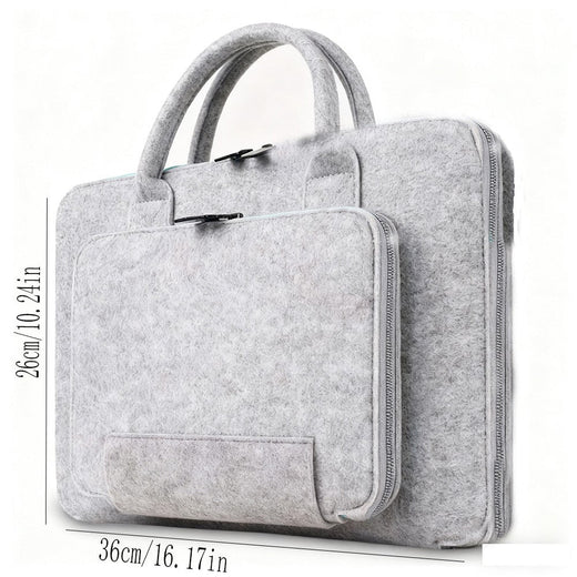 Felt Bag Felt Tote Bag Multifunctional Handbag Double Zipper Computer Bag Portable Computer Bag