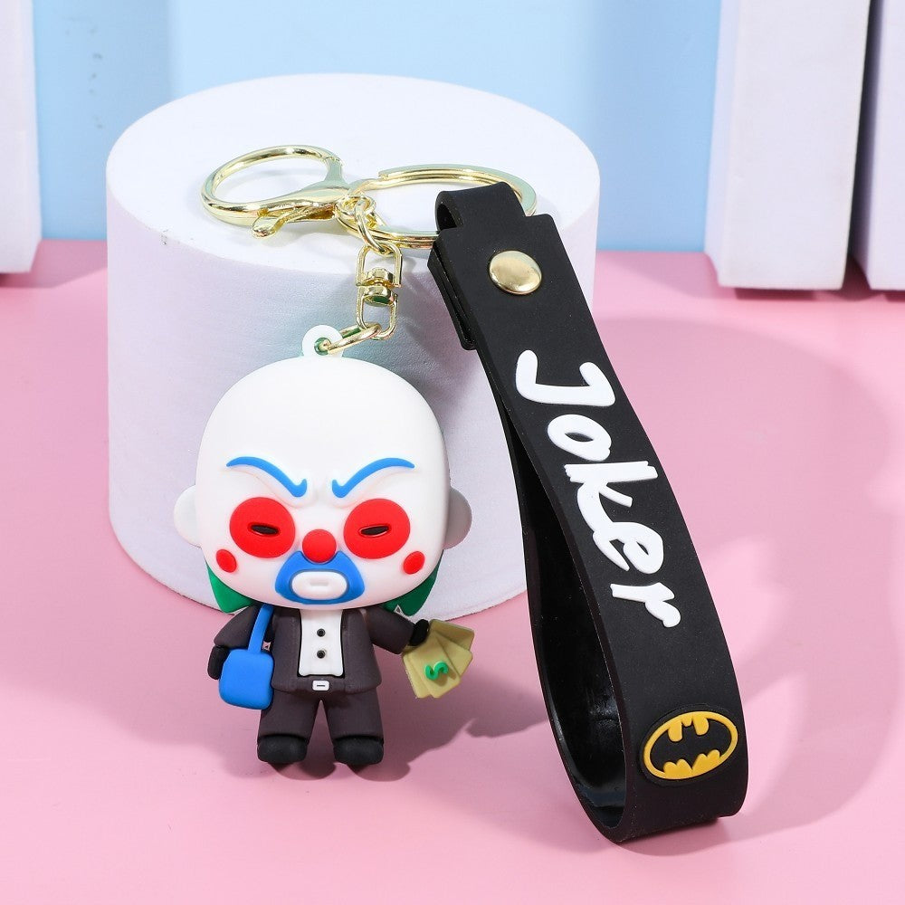 Anime Harley Quinn cartoon Marvel Batman Joker image doll bag keychain cute pendant Wonder Woman car accessories keychain