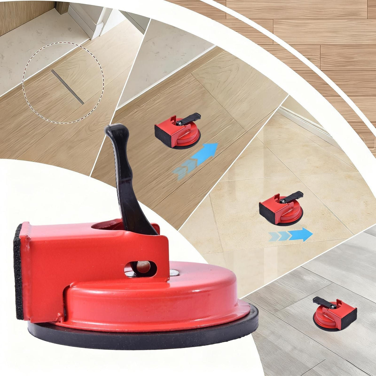 Floor Fixer Tool Laminate Iron Fixer Vacuum Tile Flooring Slat Grabber for Baseboard Paver Construction Tile Carpentry