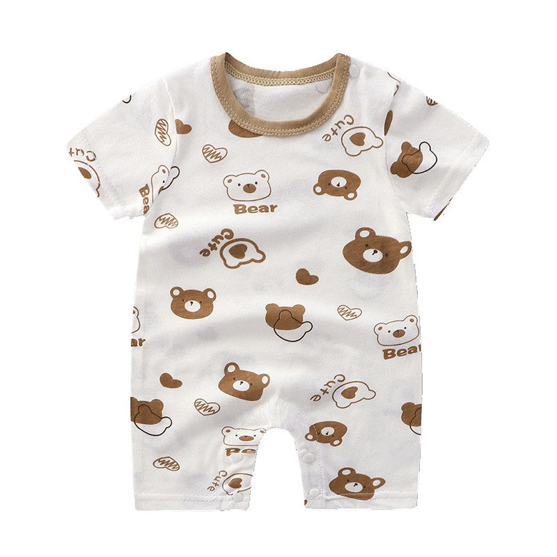 Newborn Baby Clothes Summer Short Sleeve Rompers Infant Boys Girls Cartoon Cotton Jumpsuit Toddler Thin Pajaodysuit For Newborns