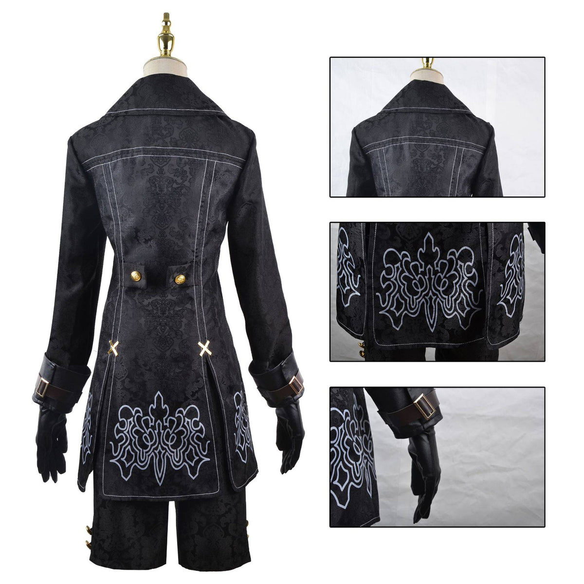 Anime Nier Automata Cosplay 9S Yorha 2B Cosplay Suit Male Women Outfit Wig Disguise Costume Plus Size Fancy Party Black Dress