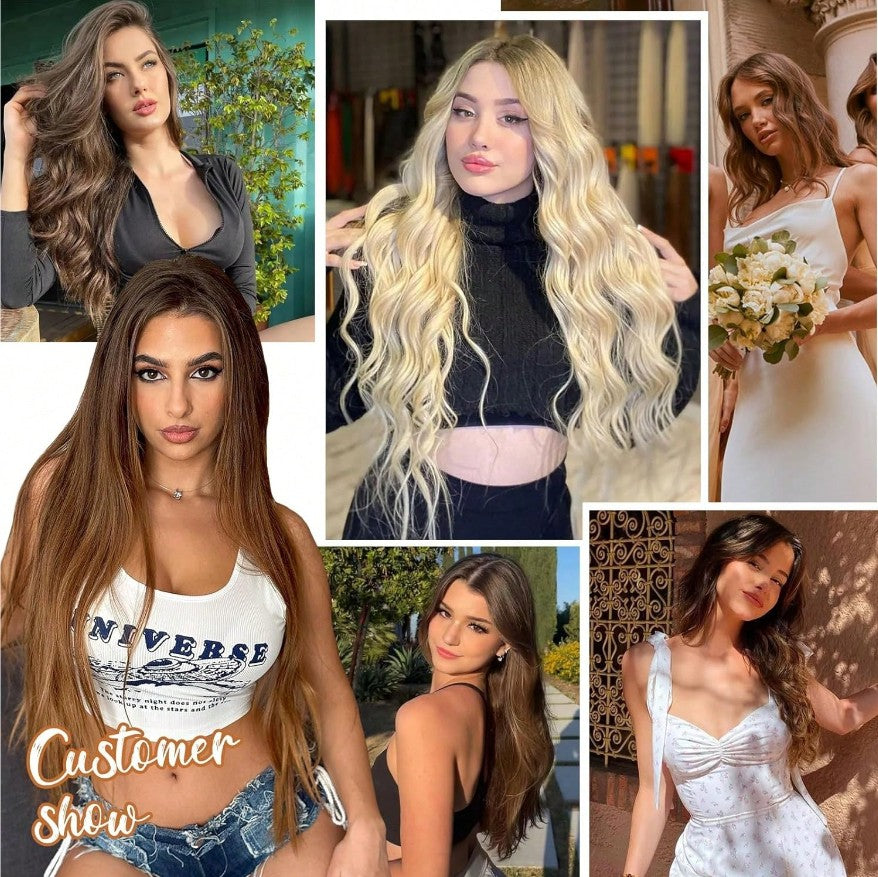 Clip In Hair Extensions Real Human Hair Blonde Clip In Extensions 8pcs Double Weft Hair Extensions End Human Hair #613