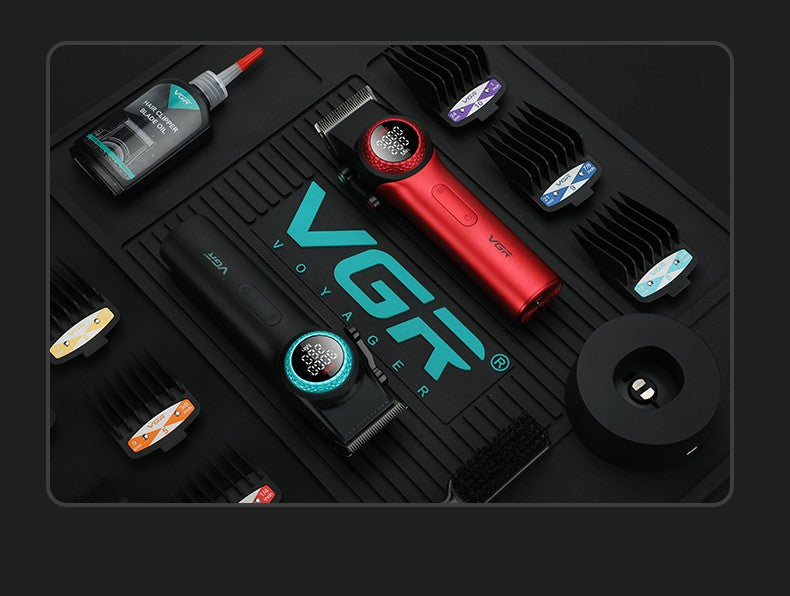 VGR 001 977 new hair trimming set high-end men's hair clipper intelligent digital display electric pusher carving and whitening