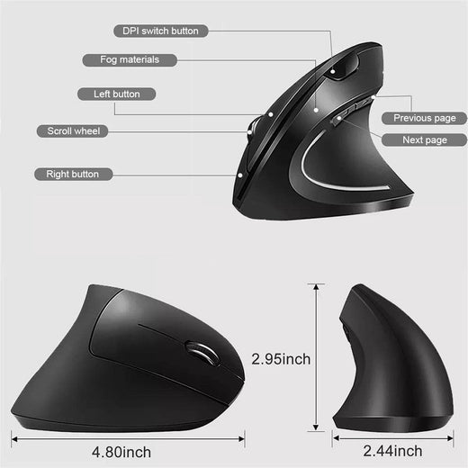 OUIO Ergonomic Wireless Mouse, Rechargeable, Bluetooth5.4 & 2.4GHz Dual Mode, Silent Click, for Laptop/PC/Mac