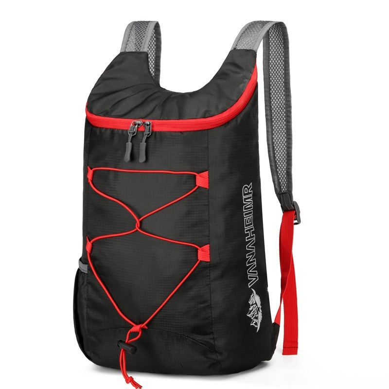 The foldable nylon outdoor lightweight backpack, simple handbag and hiking bag are suitable for outdoor sports and travel