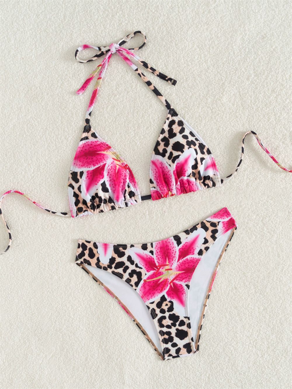 2025 New Flower Print Bikini Set Women's High Waist Long Skirt 3 Piece Swimsuit Sexy Mini Triangle Backless Thong Bathing Suit