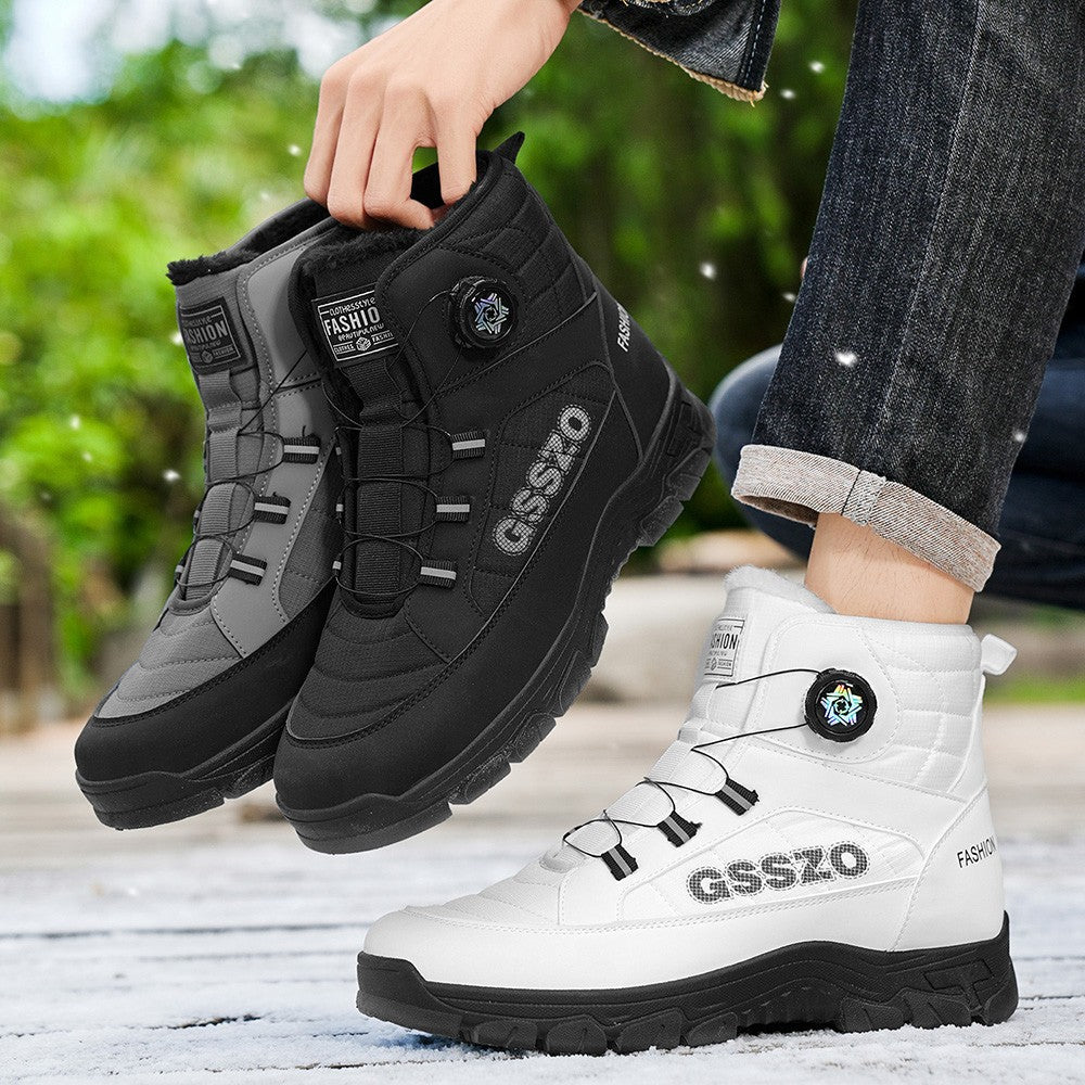Winter New Swivel Buckle Fleece Waterproof Snow Boots Outdoor Non-slip and Wear-resistant