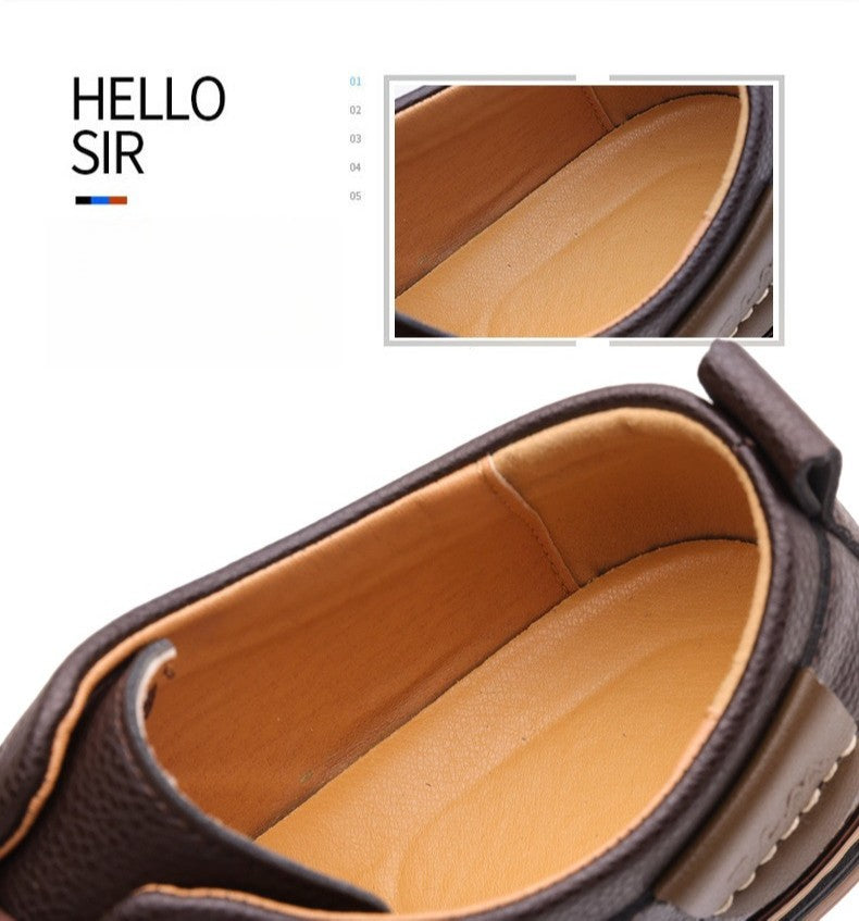 Men's Casual Business Leather Shoes Men Fashion Lace-up Derby Shoe Mens Light Comfortable Outdoor Driving Flats