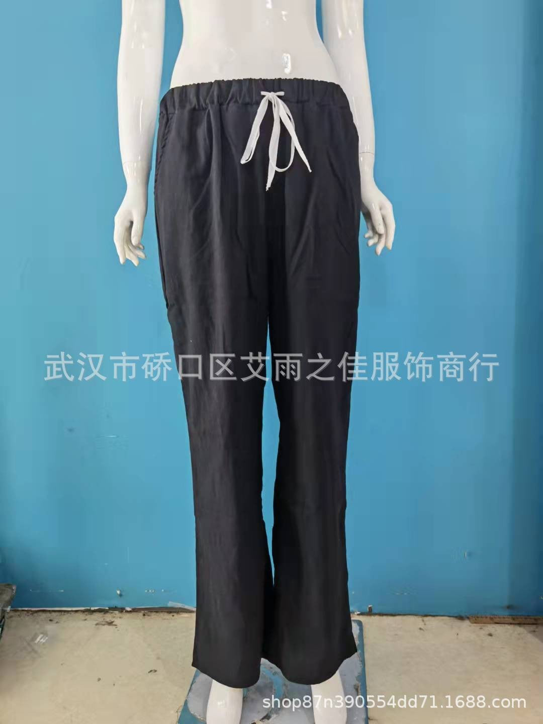 Elegant Solid Drawstring Straight Pants Fashion Autumn Cotton Women's Pants Y2K Casual Pants Female Loose Fashion Elegant Bottom