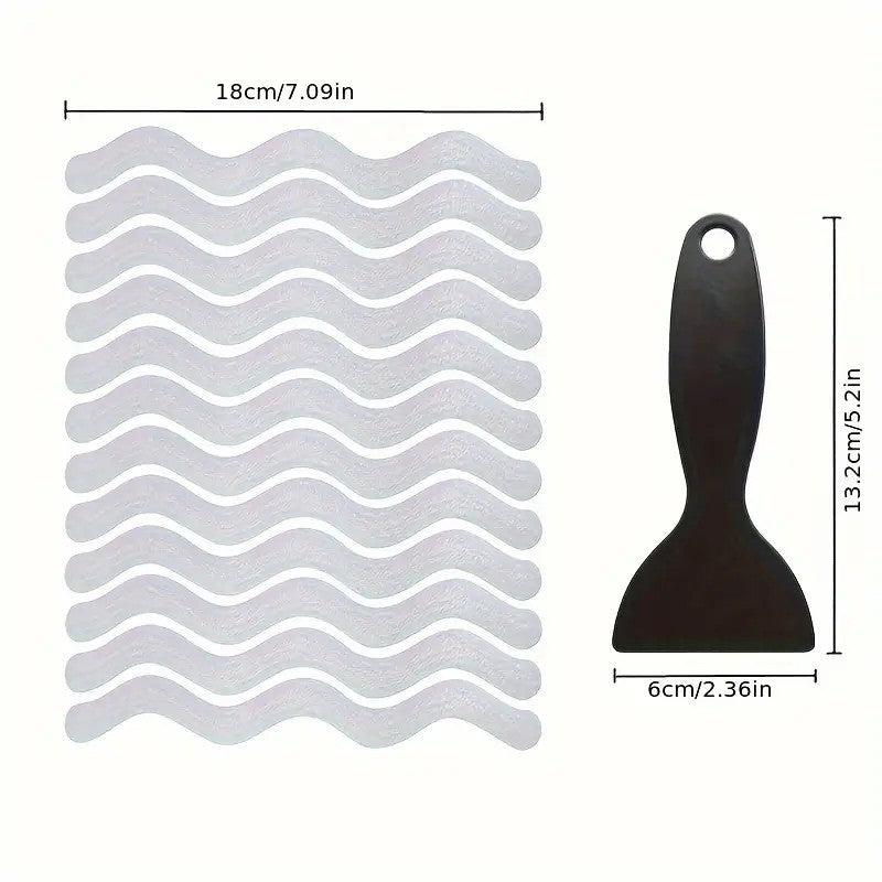 24Pcs Anti Slip Strips S-shaped Colorful Shower Stickers Bathtub Shower Stair Floor Safety Tape Bathroom Mats Bath Supplies