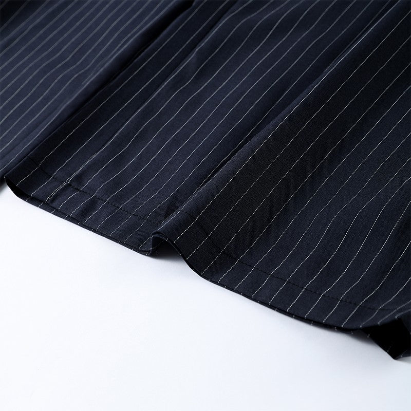 Casual Striped Loose Pants Women High Waist Pleated Straight Long Wide Leg Trousers Female 2025 Fashion Autumn Lady Bottoms