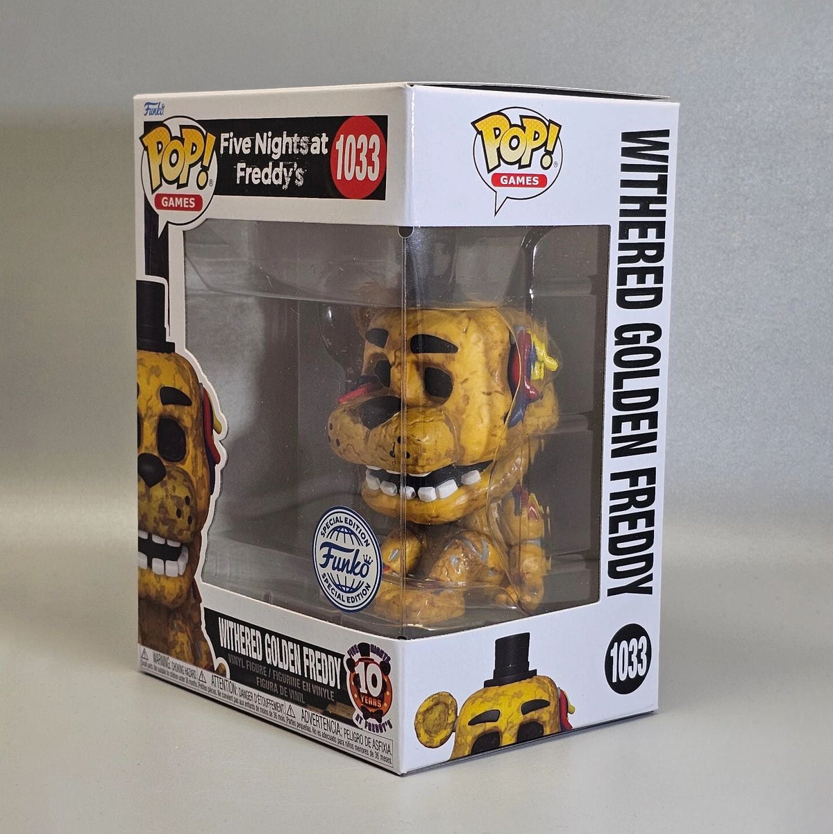 Withered Golden Freddy 1033 Figures FUNKO POP Five Nights at Freddy's 3.9inch Vinyl Figure Collectible Limited Edition Toy Gift