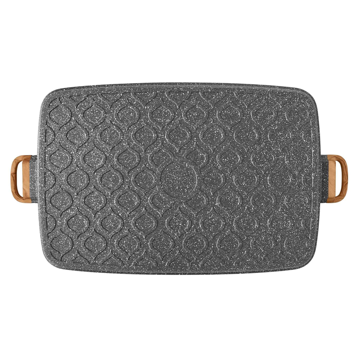 Cast Aluminum Double Griddle with Charcoal Grey Speckled for Easy Cooking and Cleaning for Everyday Kitchen Use