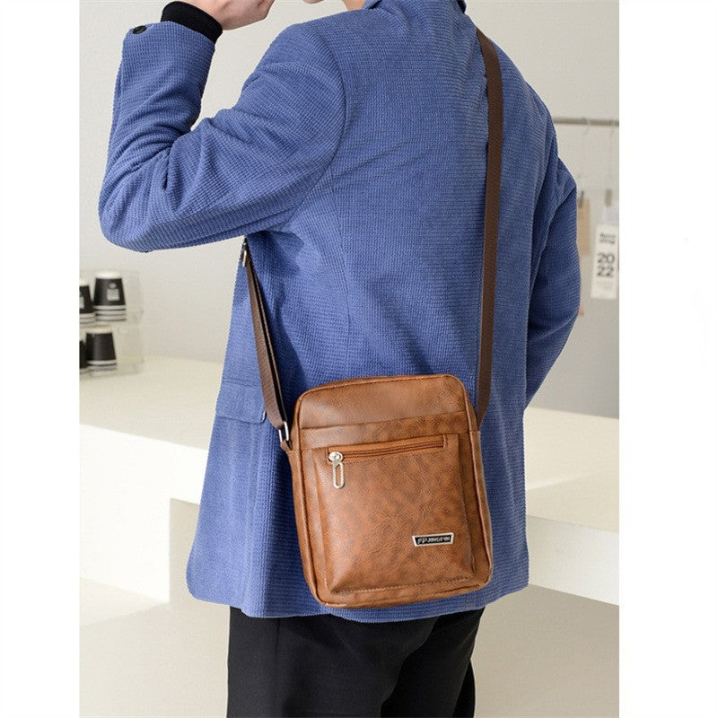 Men's PU Leather Crossbody Shoulder Bags High quality Tote Fashion Business Man Messenger Bag Leather Bags fanny pack