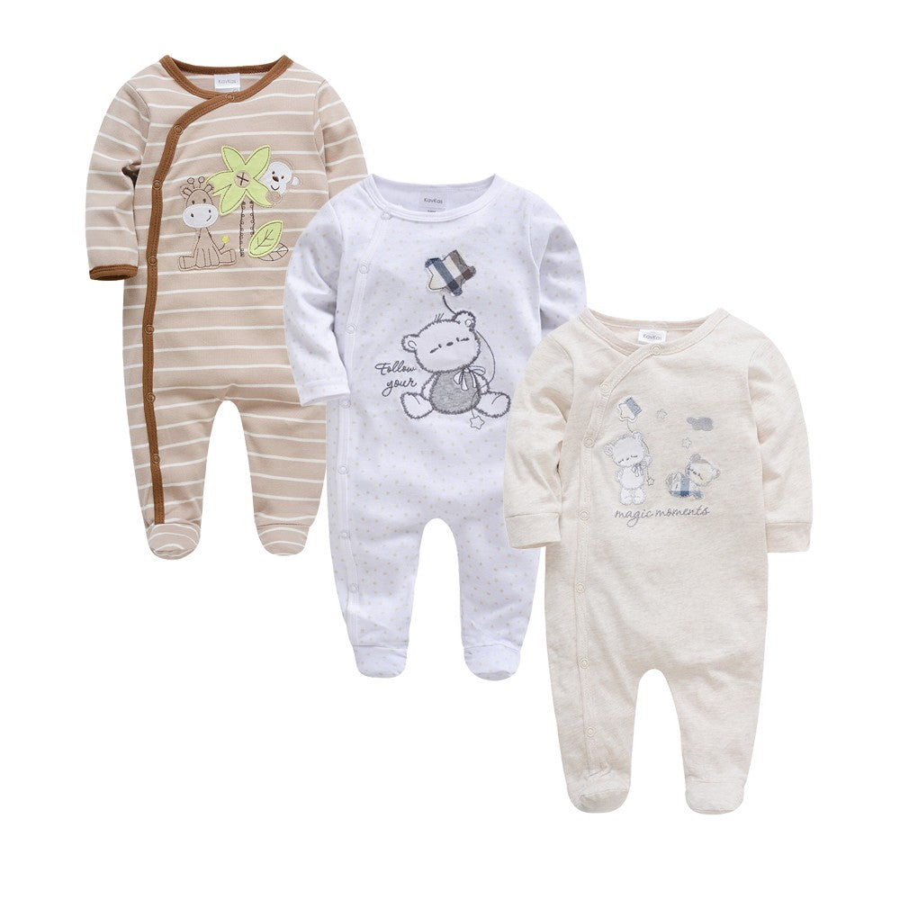 New Style Baby Girls Romper 3 Pcs/lot 0-12M Dot Design Lovely Girl Clothes Spring Autumn Long Sleeve Overalls Jumpsuit
