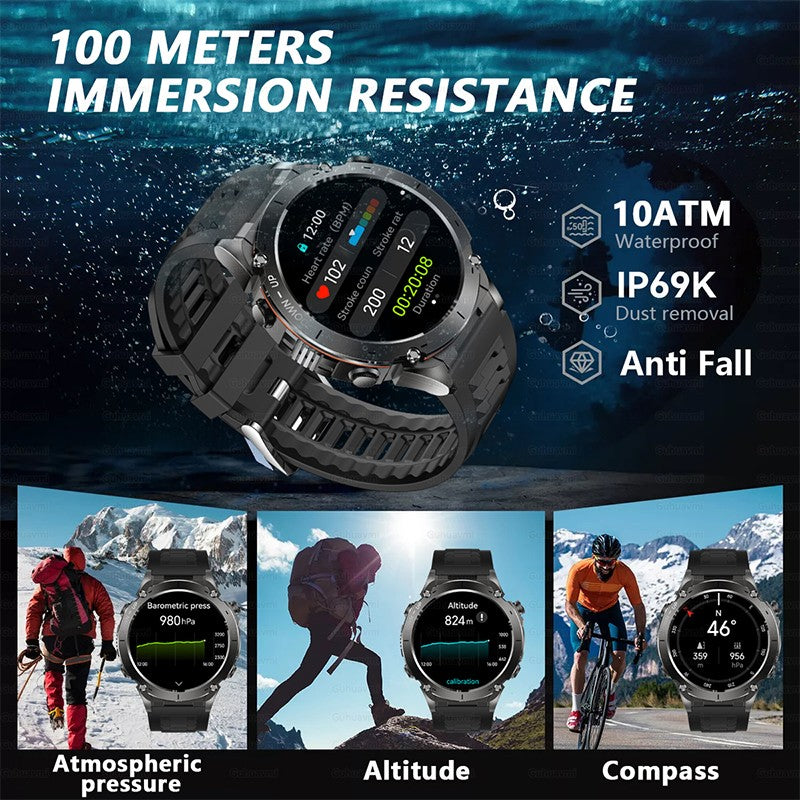 2025 New GUHUAVMI IOS Ultra GPS Smart Watch 10ATM Waterproof Built-in Dual-band GNSS Compass Military Sports Men SWIM Bracelet