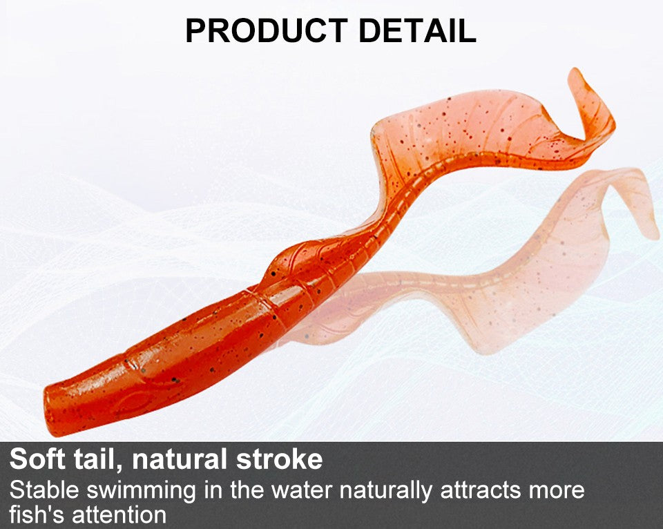 WALK FISH 10Pcs Spinpoler 60MM 80MM Lifelike Fish Lure Bait Worms Artificial Silicone Soft Lure Bass Pike Fish Lure Wobbler