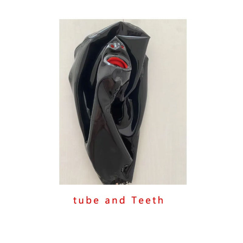 Latex Catsuit Sexy Fetish Hoods 100% Natural Latex Materials with Back Zip Adults Latex Mask Unisex Handmade Head
