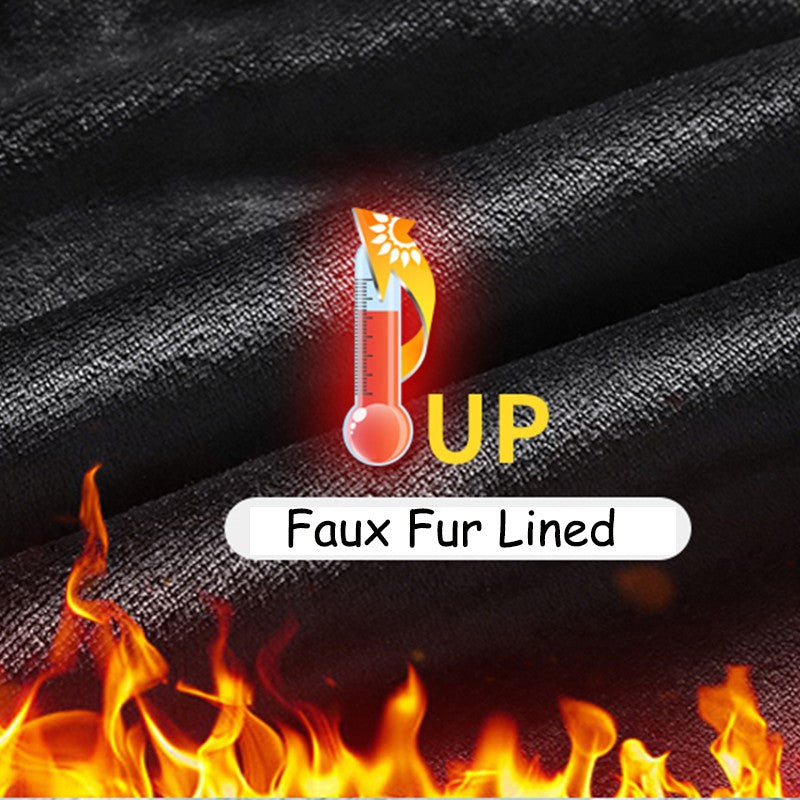 Quilted Jacket Men Autumn Winter Slim Fit Bomber Jacket Men Baseball Collar Cotton Padded Faux Fur Lined Casual Coat for 65-95kg