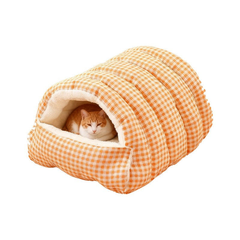 Thiened Warm Winter House Semi-Closed Dog House Detachable Waable Pet Mat Se Feeling Pet Bed for s And Dogs