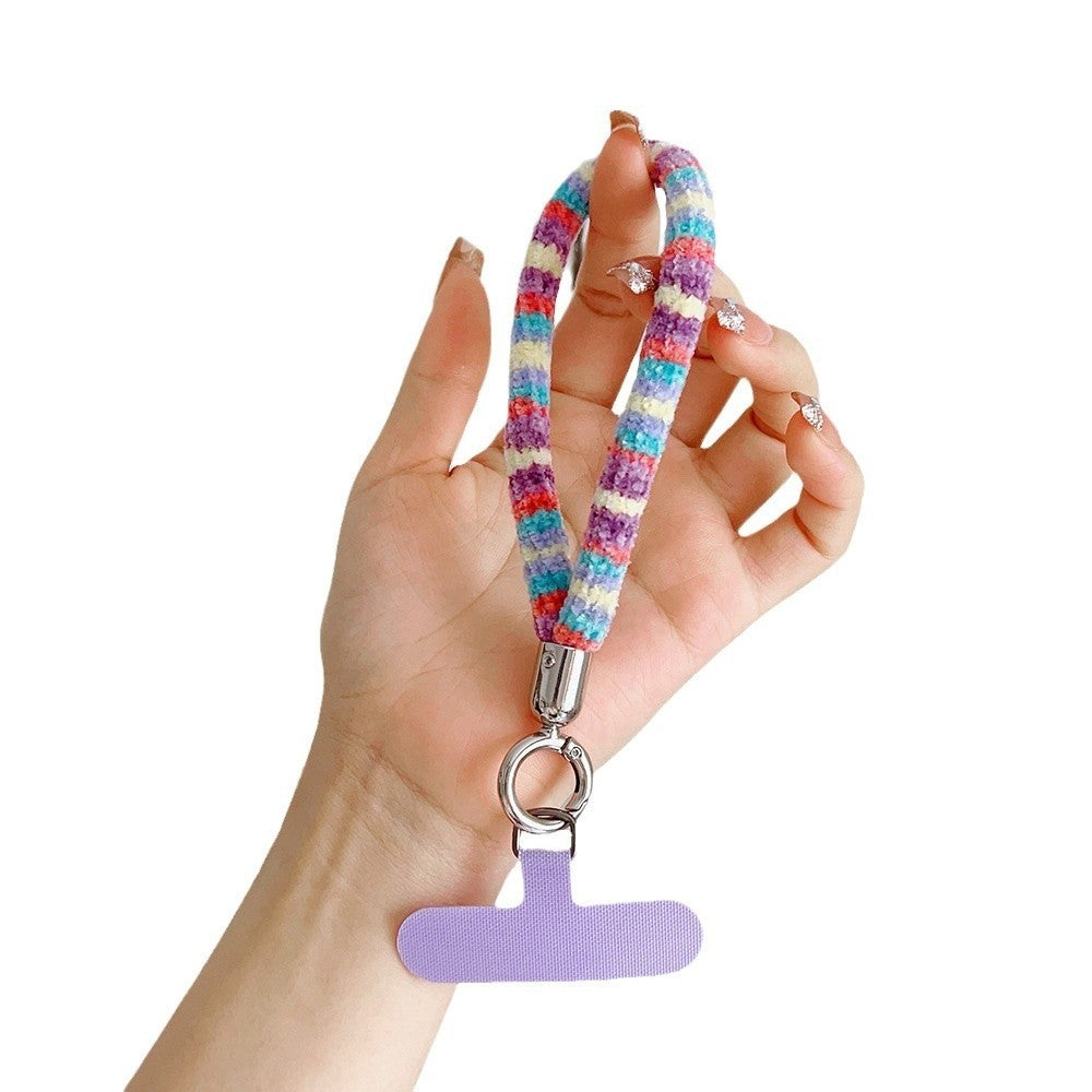 Autumn And Winter New For Mobile Phone Lanyard Colorful Camera Anti Loss Dopamine Wristband Rope Water Cup Bag Short Keychain