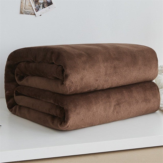 Spring Winter Winter Flannel Blanket Fluffy Warm Soft Sofa Cover Bedspread Solid Blue Black Coral Fleece Plush Blankets For Beds