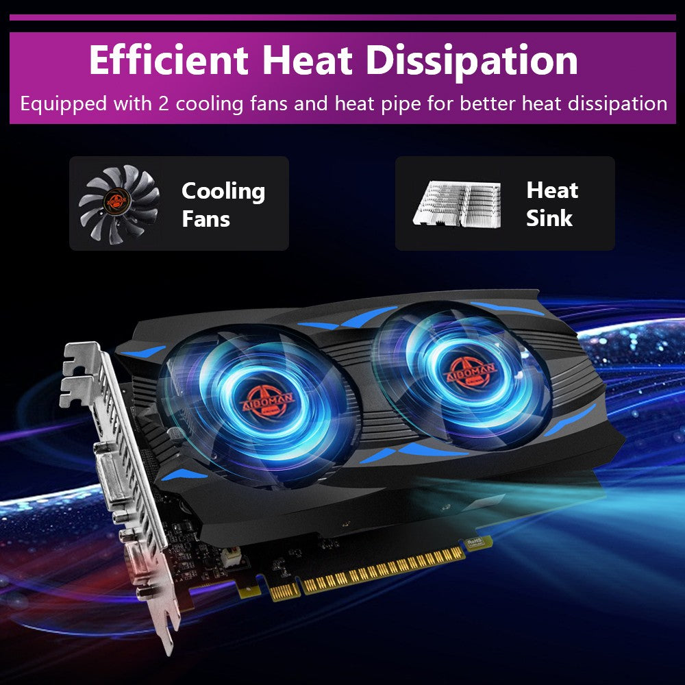 AIBOMAN NVIDIA GTX750Ti 4G GDDR5 Graphics Card 128Bit 28nm PCI Express 3.0 X16 Gaming Video Cards Desktop Computer Components