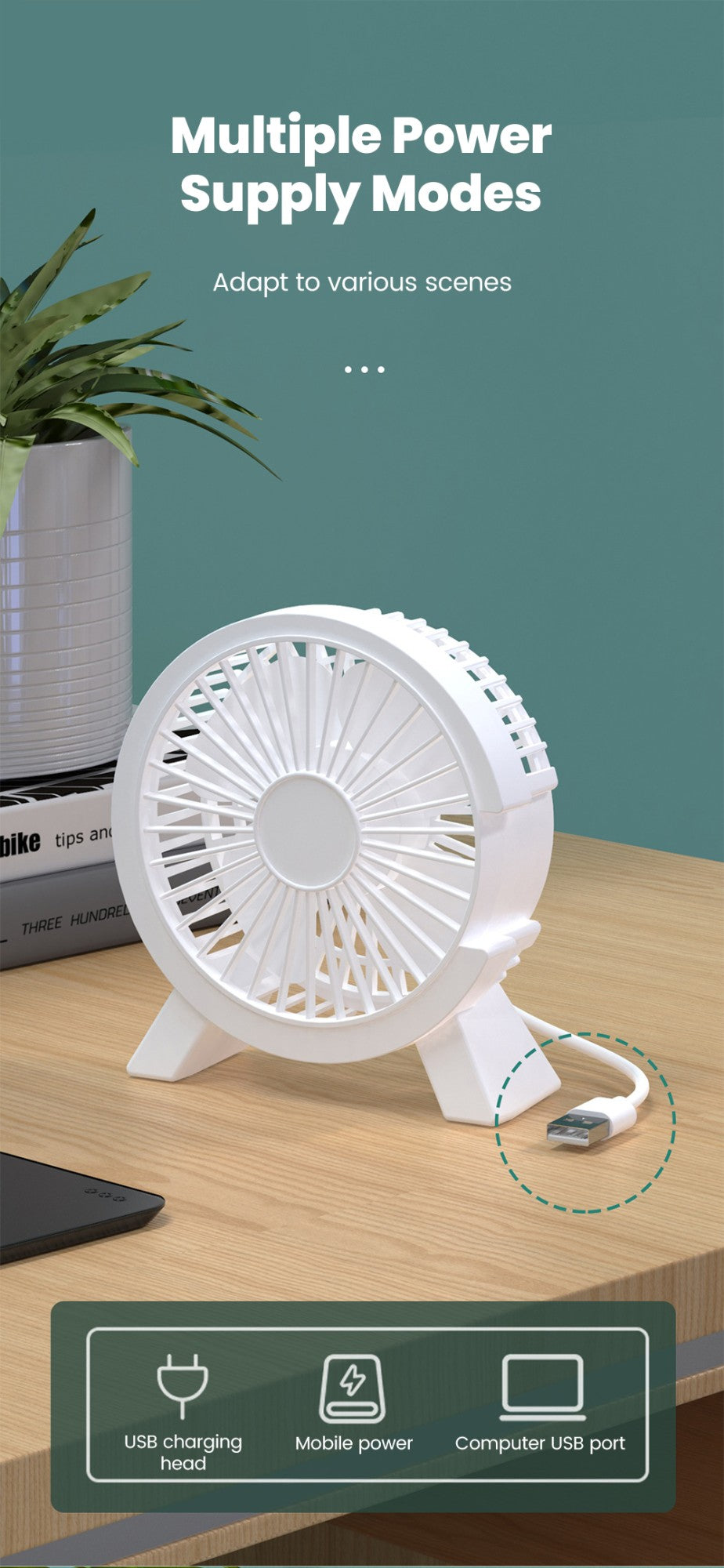 Mini USB Rechargeable Table Fan Portable USB Small Fan Fan For Student Dormitory Computer Summer Gadget Home Desk Office