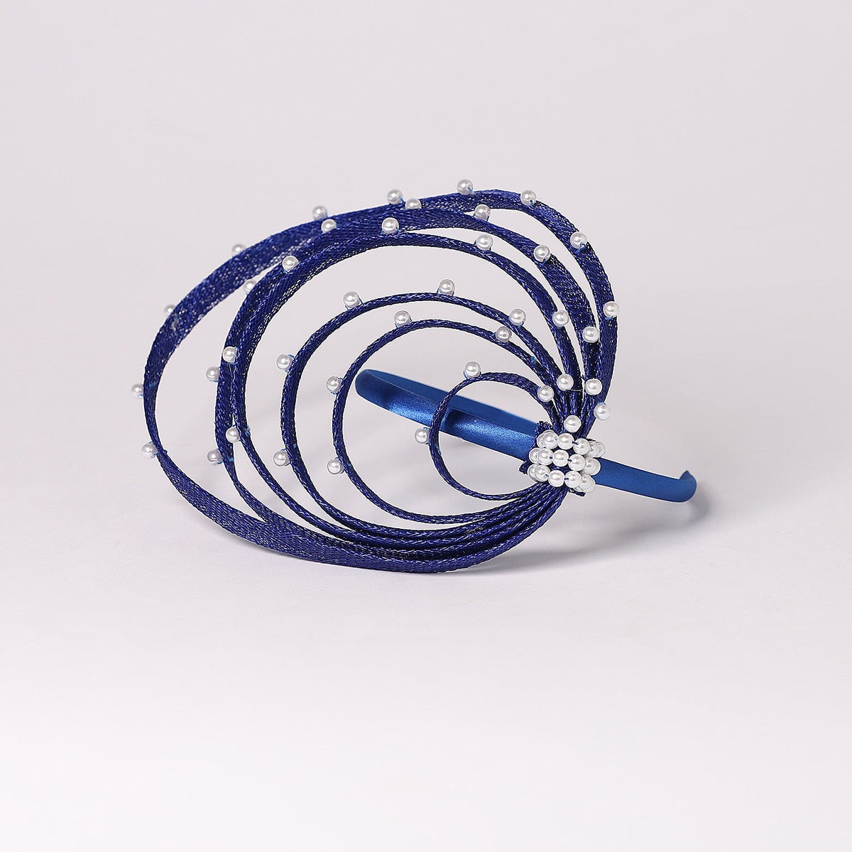 Royal Blue Fascinator Hat with Faux Pearls - Elegant Wedding Headdress, Derby Hats for Women, Cocktail Tea Party Church Events