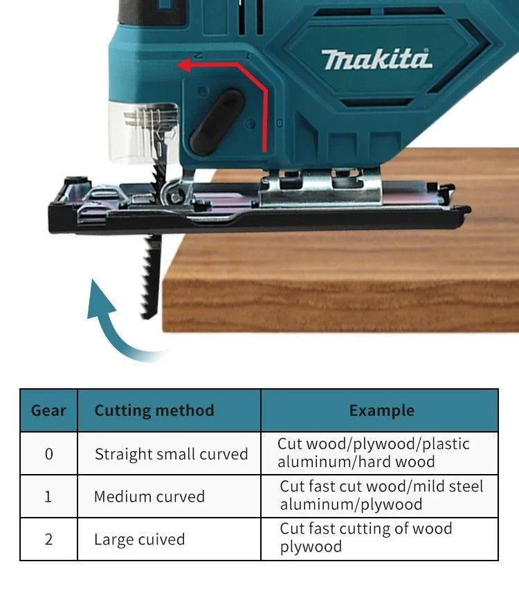 2025Makita DJV182Z 340W Brushless Jigsaw 18V Without Battery with Saw Blade Cordless Barrel Handle Portable Carpenter Power Tool