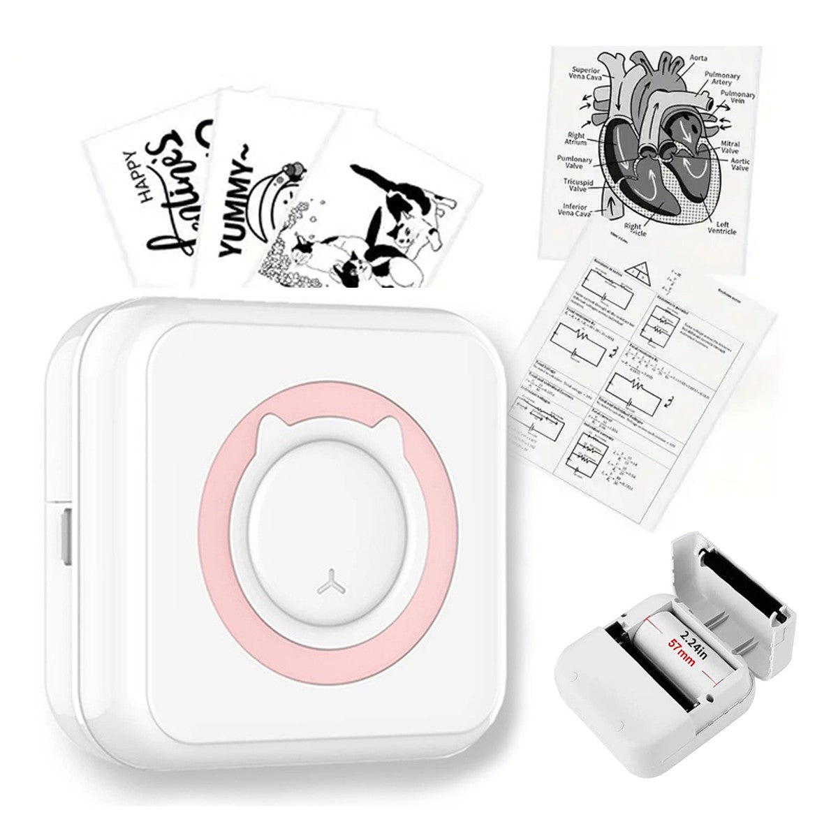 Portable Mini printer,thermal pocket Label printer, for Android or IOS APP, inkless sticker printer, suitable for home, office