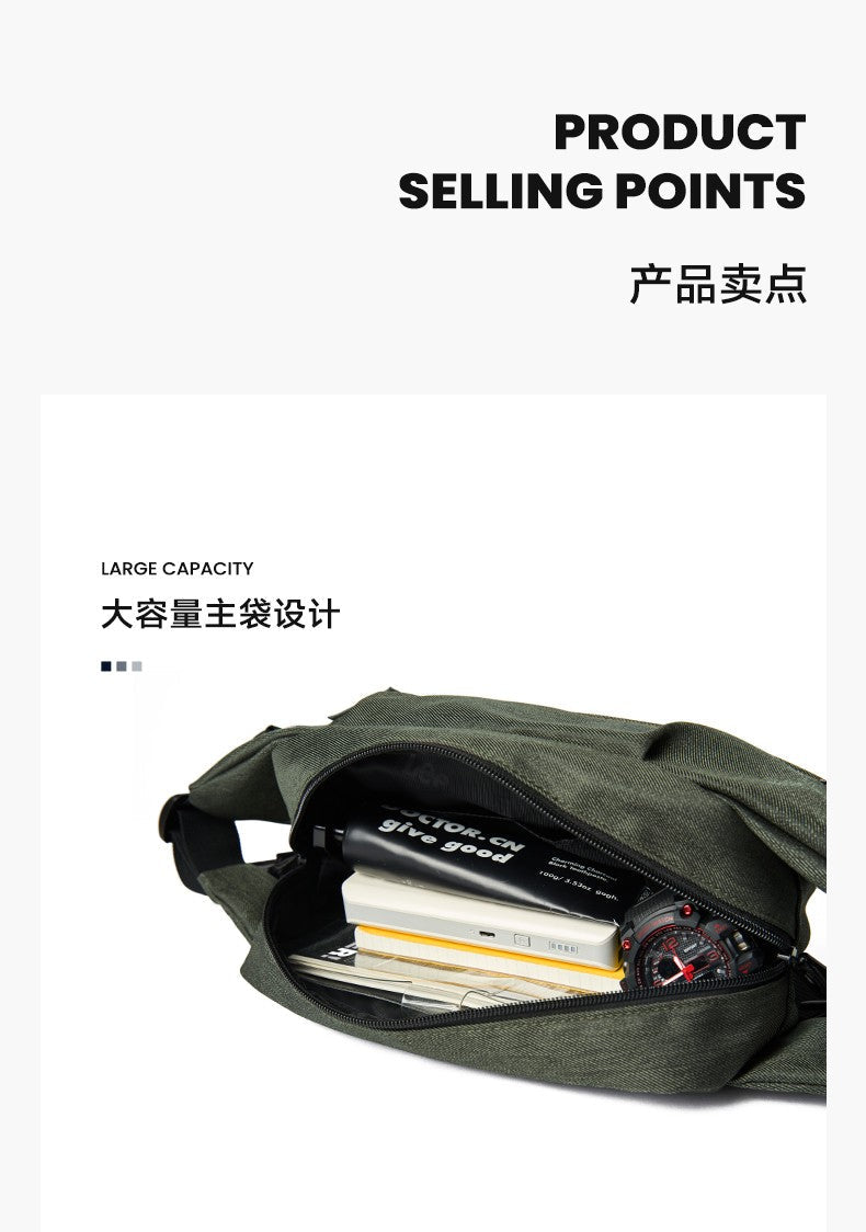 LEE Women Men Oxford Crossbody Waist Bag Waterproof Running Sport Single Shoulder Slingbag Travel iPad Pocket Daily Fanny Pack