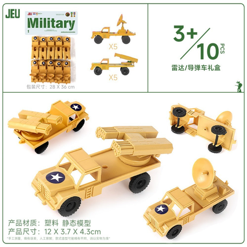 ViiKONDO Army Men Toy Military Vehicle Model Wargame Accessories Tank Radar Missile Launcher Artillery Fighter Barrack Bridge