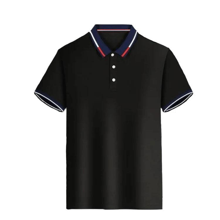 Men's new top Polo shirt T-shirt Summer men's short sleeve color lapel casual fashion white shirt T-shirt men's short sleeve