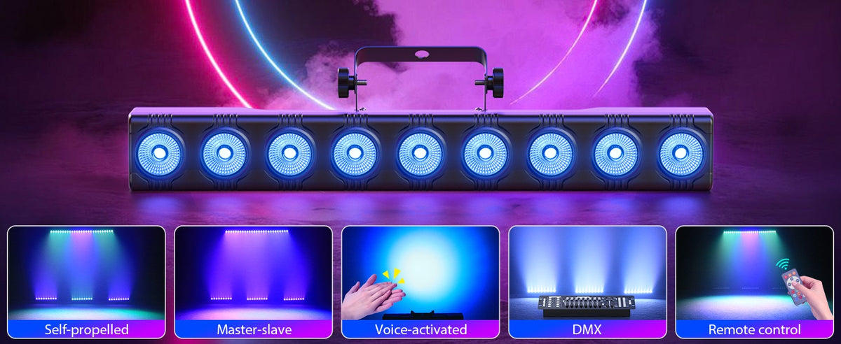 4PCS 9LEDs RGBW 4IN1 DMX Wall Wash Lamp DJ Disco Party Stage Light Effect for Concert Wedding Theater Xmas Live Show Bar Club
