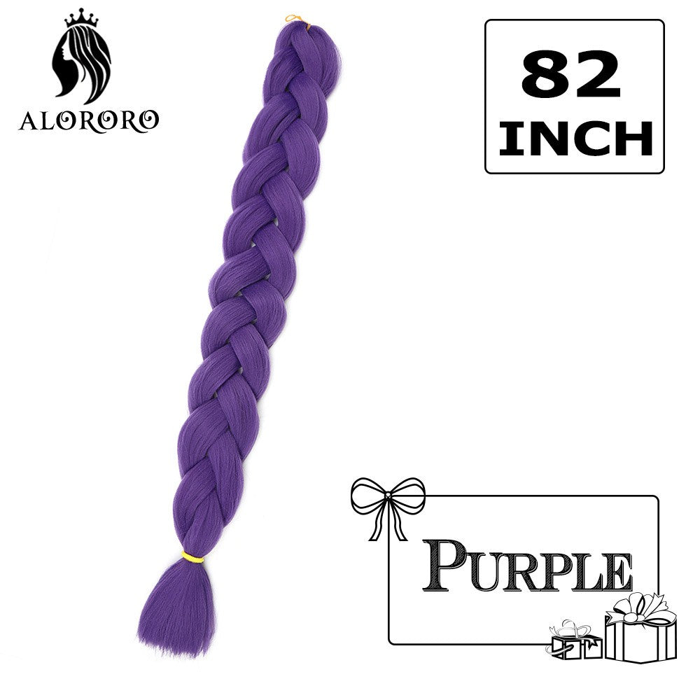 Alororo Synthetic Jumbo Braid Hair 82 Inch African Fake Hair High Temperature Fiber Puple Red Braiding Hair Extensions for Women