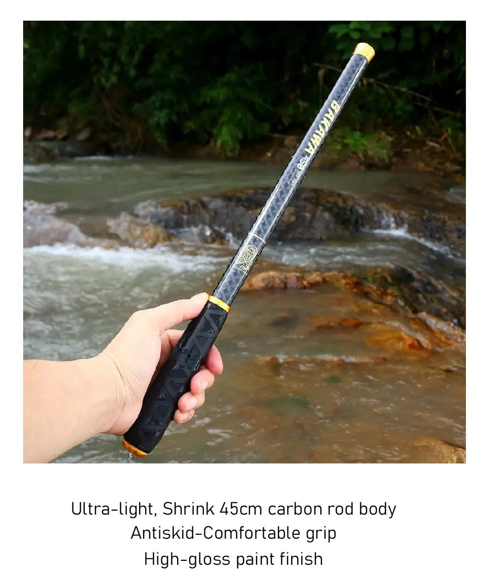 BAKAWA Stream Fishing Rod 3.6M/3.9M/4.5M/5.4M/6.3M/7.2M Telescopic 100% Carbon Fiber Pole Travel Tackle Carp Freshwater Pesca