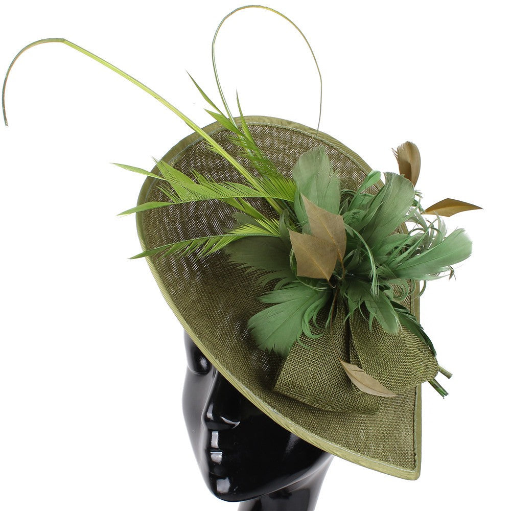 Double hemp yarn pattern design feather accessories big brim sun hat elegant banquet hat wedding beach vacation equestrian hat