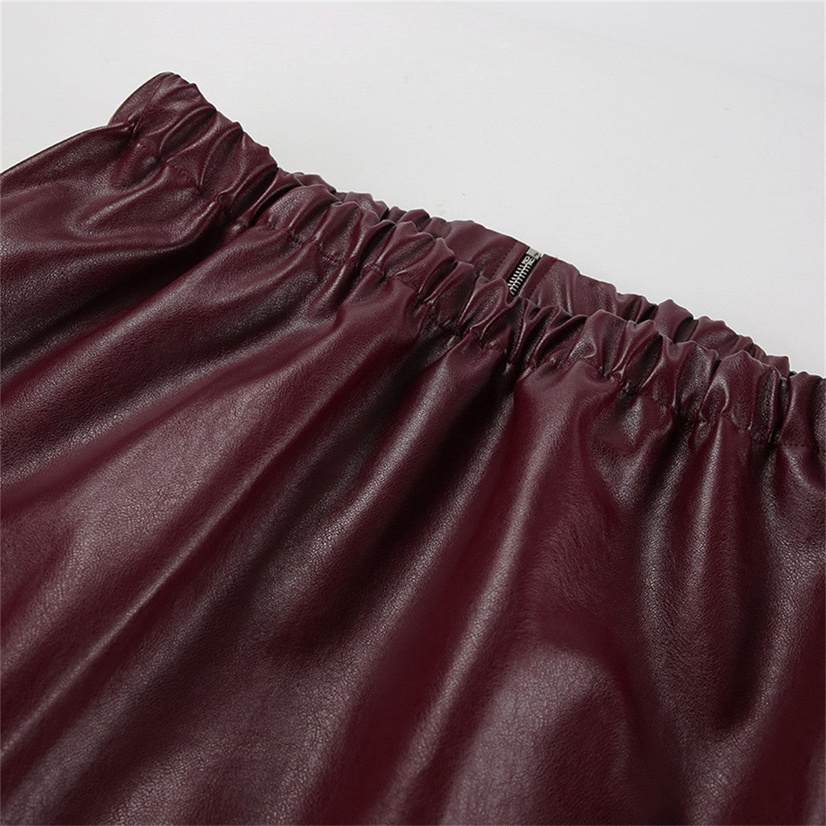 Women Vintage Wine Red Faux Leather Jakcet Fashion Outerwear Zipper Lapel Pu Coats Autumn Winter Streetwear Ladies Short Tops