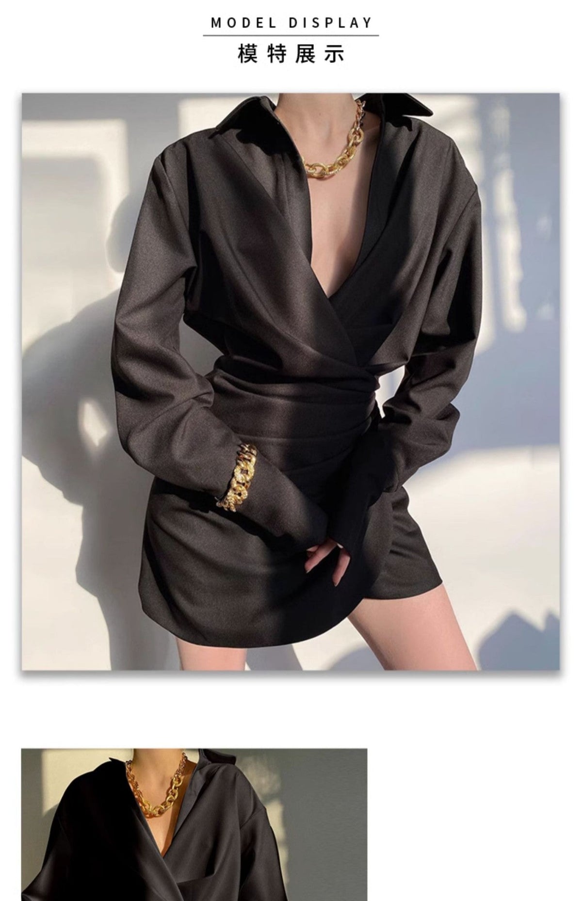 Onyx Shirt Dress Women Long Sleeve Belted Silhouette Autumn Winter Boss Lady Aesthetic Curve Flattering Minimalist PowerDressing