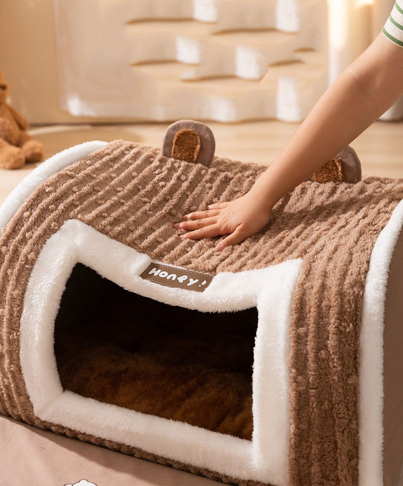 winter Dog Kennel Warm Dog House Mat Detachable Washable Dogs Bed Nest Deep Sleep Tent for Medium Large Dogs House dog Supplies