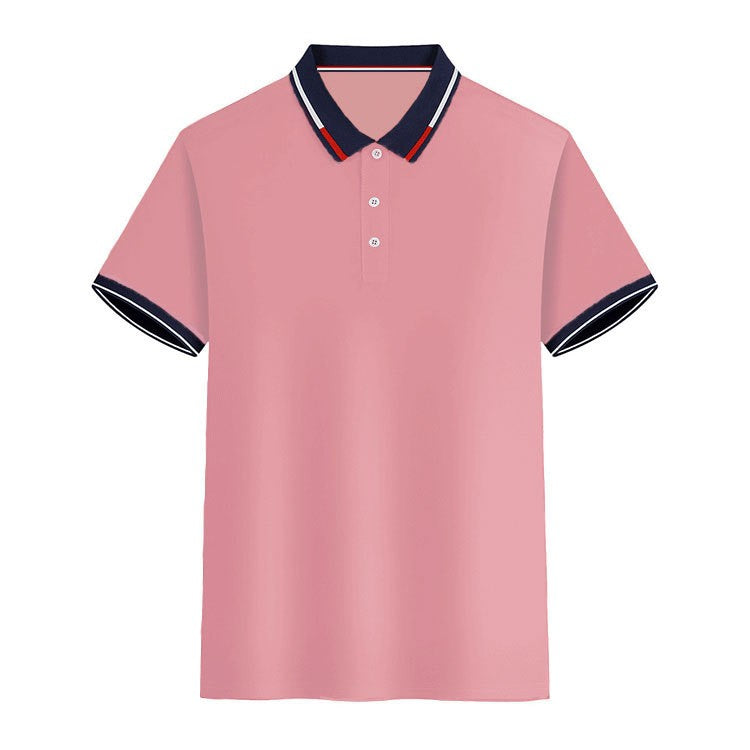Men's new top Polo shirt T-shirt Summer men's short sleeve color lapel casual fashion white shirt T-shirt men's short sleeve