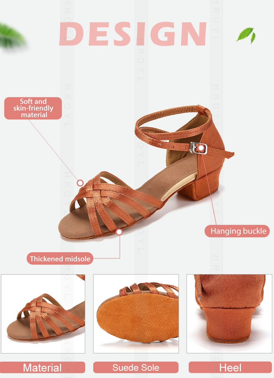 Girls Dance Shoes Kids Child Girl's Ballroom Latin Dance Shoes for Women Modern Jazz Dancing Shoes Training Shoes Salsa Sandals