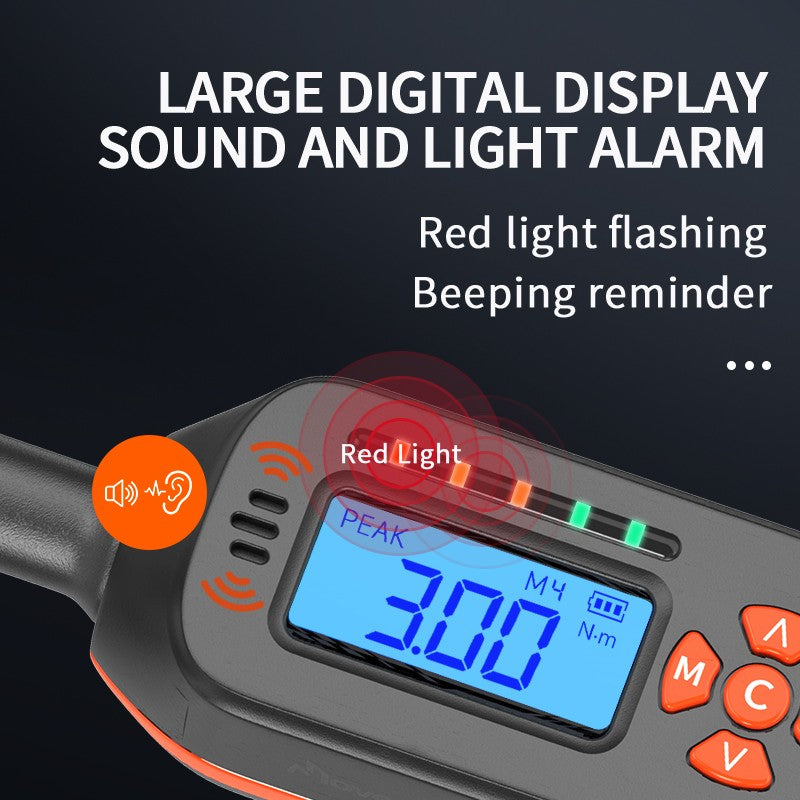 MOVECRAB Digital Torque Wrench 1.5-340N.m with Preset Values 2% Accuracy Buzzer and LED Flash Notification