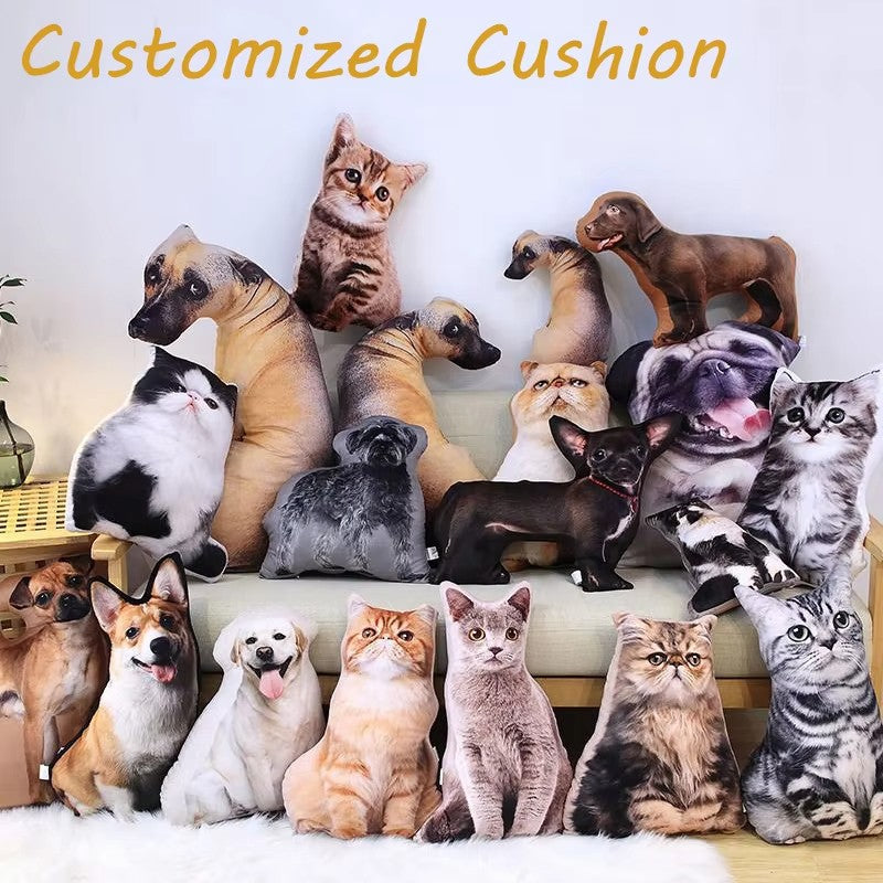 Winter New Photo Custom Pillow 3D-Printed Pet Dog Cat Cushion Cartoon Animal Pillow Sofa Bed Decors Unique Birthday Gifts