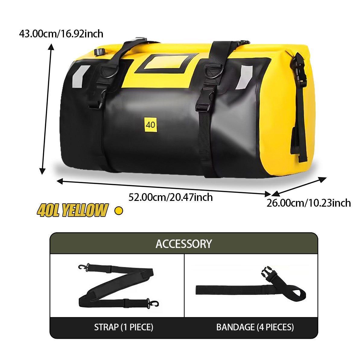 Universal Motorcycle Waterproof Tail Bags Back Seat Bags Cycling Camping Travel Bag Motorbike Scooter Sport Luggage Pack 66L 40L