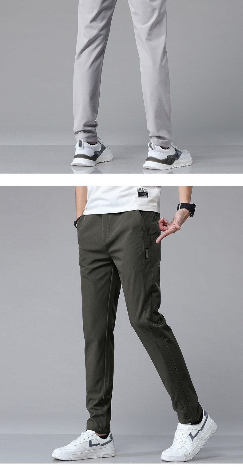 5 Colors Spring Summer Ultra-thin Men's Stretch Slim Straight Casual Pants High Quality Fashion Breathable Golf Sports Trousers